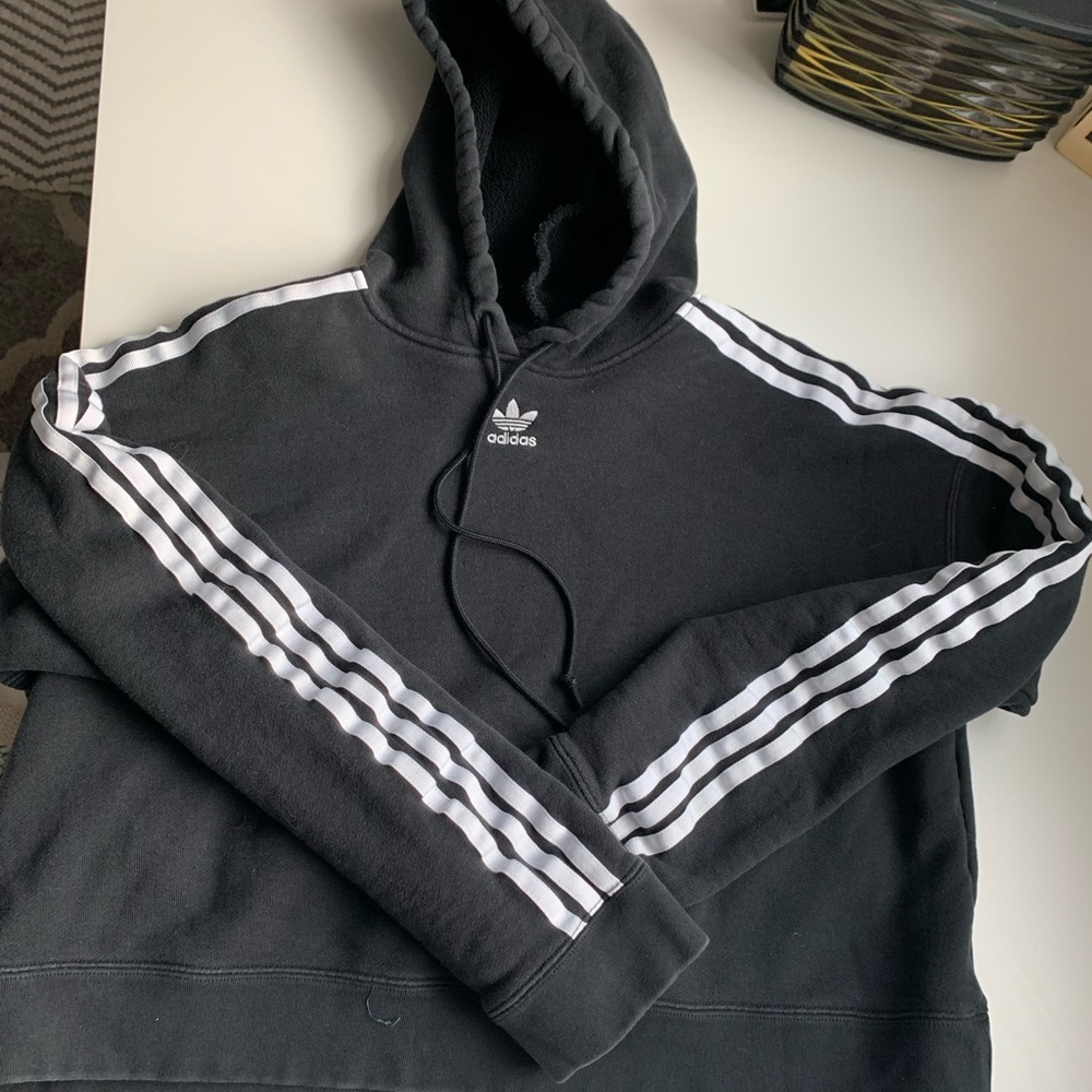 Cropped black adidas sweater